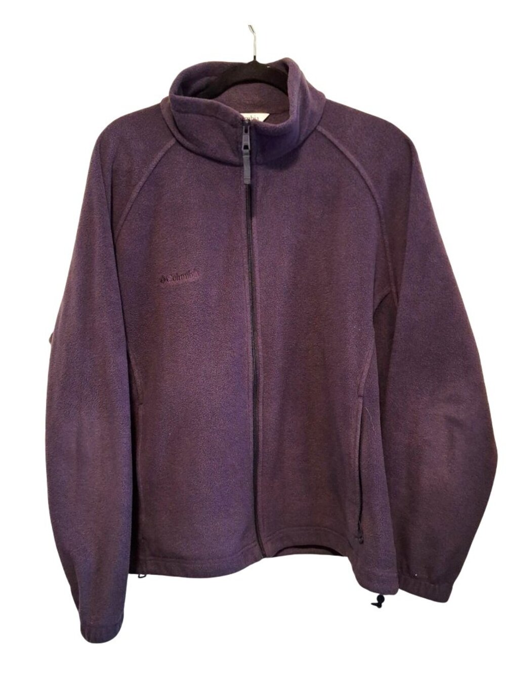 Columbia Womens Purple Fleece Jacket 1X Size Full Zip Lightweight Made In Vietna